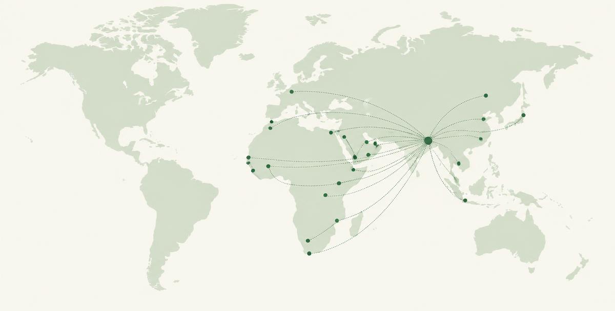 Illustrated international trade connections from Bangladesh